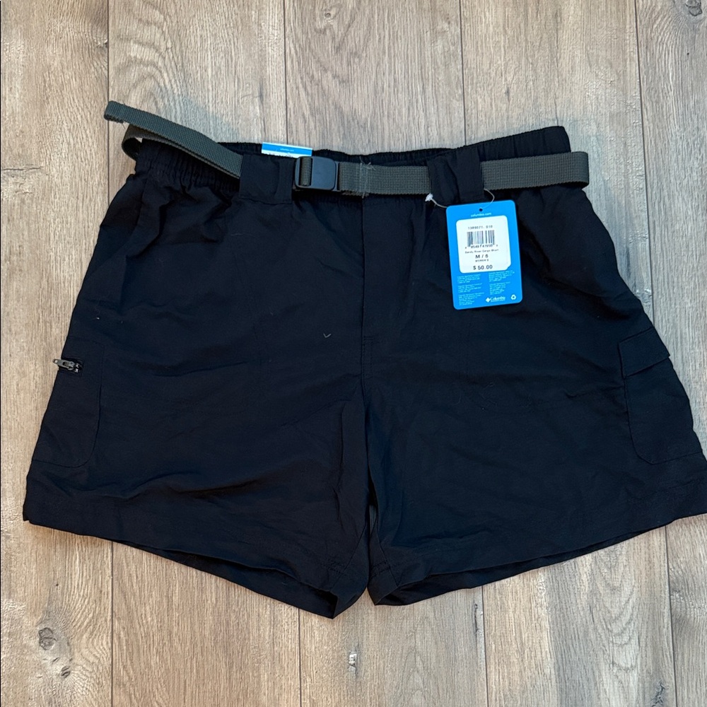 Columbia Black Cargo Shorts with Gray Belt